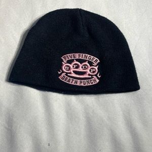 Vintage Rock apparel Five Finger Death Punch Band Beanie Pink Embroidered